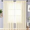 Alaoo Tende Trasparenti, 2 Pezzi Tende Trasparenti in Voile, Curtains Beige con Passanti Morbidi Finestre, per Soggiorno Camera Cameretta Balcone Finestra (142 * 230cm)