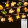 Meision Catena luminosa con animali, a batteria, per cameretta dei bambini, con timer 8/16 + funzionamento a batteria + 1,5 metri, 10 LED, catena luminosa a LED per interni per cameretta dei bambini