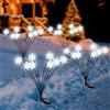Qoosea Luci Solari Esterno, 4 Pezzi Luci Natalizie Solari 16LED Fiocchi di Neve, Impermeabili Lampade Solare da Giardino, Addobbi Natalizi Luce Decorazioni per Natale Patio Cortile Festa