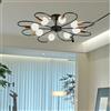 Riohan Lampada da soffitto Sputnik, 8 luci E27, lampada a sospensione moderna a LED, colore nero, lampada da soffitto industriale, lampadario per cucina, camera da letto, soggiorno, sala da pranzo