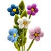 your castle Bouquet di 5 fiori in feltro fatti a mano e 1 ramo, commercio equo e solidale, decorazione sostenibile in feltro, fiori artificiali realistici, fiori tessili, set di fiori in feltro, fiori