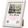 3-B Cornice portafoto Bari RUSTIKAL - Bianco/Nero - 13 x 18 cm - Cornice in legno, cornice portafoto con vetro acrilico