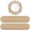 URROMA 100 centrini rotondi in carta kraft marrone, usa e getta, in pizzo, per cibo, feste, matrimoni, stoviglie, decorazioni, 29 cm