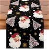 Artscope Runner da Tavolo per Natale 40x240cm, Decorazioni a Tema Natalizio per del Tavolo da Pranzo Cucina Feste Fattoria (Albero di Natale e Babbo Natale - Nero)