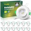 Fondiiz Faretti da Soffitto Incasso Cartongesso Luce Freddo 6000K Set di 12 | Faretti LED Orientabili Bianco 3W 430LM 220V 230V, IP44 Faretti Interno Slim Foro Ø 70 - 80 mm, per Bagno, Cucina, Soggiorno
