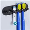 YYBO Porta Testine Spazzolino Elettrico, YYBO Porta Spazzolino da Muro, Porta Spazzolino Elettrico, Portaspazzolini da Bagno, Porta Spazzolini Elettrici (Nero, Grande)