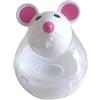 Clockjuan Mangiatoia per gatti bianchi, giocattolo per snack, palline per snack, dispenser di cibo a forma di topo, giocattolo interattivo per gatti, ideale per esercizi e sollievo dalla noia