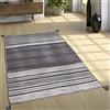Paco Home Tappeto Design Tessuto Kelim Lavorato A Mano 100% Cotone Moderno Fantasia Grigio, Dimensione:200x290 cm
