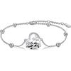LONAGO Braccialetto di Mucca Argento 925 Vacca Carina con Albero Genealogico Bracciale Gioielli per Donna