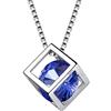 Aurora Tears Aurora lacrime ciondolo portafortuna peridoto CZ piazza pendente collana compleanno regali per donne ragazze 45 cm e Argento, colore: September, cod. DP0028S-EU
