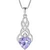 FJ Collana Nodo Celtico Irlandesi in Argento Sterling 925 Ciondolo Infinito con Pietre Portafortuna Giugno Alessandrite Collana per Donna