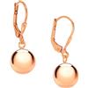 Tuscany Silver Orecchini pendenti a sfera 10 mm placcati oro rosa da donna in argento sterling