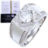 HALUKAKAH Anello Uomo Moissanite D1,0 ct Argento Sterling 925 Placcato Platino con Certificato,Diamanti da Laboratorio Taglio Rotondo Stile Audace a Griffe,per Marito,Fidanzato,Fidanzamenti,Matrimoni