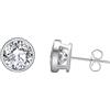 HeyMeili Orecchini Ipoallergenici a Bottone in Argento 925 con Zirconia Cubica per Donne Ragazze, 8mm