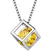 Aurora Tears Aurora lacrime ciondolo portafortuna peridoto CZ piazza pendente collana compleanno regali per donne ragazze 45 cm e Argento, colore: November, cod. DP0028N-EU