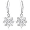 EUDORA Harmony Ball Orecchini a Bottone in Argento Sterling 925 con Fiocco di Neve per Donna, Delicati Orecchini Finti di Neve Gioielli Invernali da Regalo per Mamma Moglie e Figlia