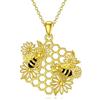 VONALA Collana da donna in argento sterling 925 con ciondolo a nido d'ape dorato per la madre, con margherita ipoallergenica, idea regalo per la figlia, migliore amica, compleanno, Argento sterling