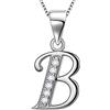Aurora Tears 925 sterline d'argento B Lettera Collana iniziale B pendente alfabeto con cubic Zirconia gioielli incontri regali per le donne DP0045B