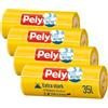 Pely Sacchetto per la spazzatura extra forte, confezione risparmio (4 x 17 pezzi), giallo, per lo smaltimento dei rifiuti residui (25 litri)