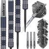 Unicorn James 'The Machine' Wade Noir Organic - Set di Freccette con Punta in Acciaio, fusti in tungsteno 70% con Rivestimento in Titanio Nero, 20 g