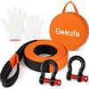 Gekufa Corda Traino Auto 5m x 5 cm, 10T kit per auto a corda di traino con 2 ganci rinforzati e strisce riflettenti, corde di rimorchio per recupero fuoristrada (Arancia)