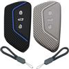 ATFIGII 2 Pezzi Custodia per Chiave per VW Golf 8 Tiguan ID.3 ID.4 per Seat Leon per Cupra Formentor per Skoda Octavia Kodiaq Custodia per Autochiave in Silicone Protezione per Chiave 3 Tasti Nero Blu