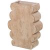 DRW Vaso da tavolo con forme arrotondate in resina marrone chiaro 27x20,5x9 cm