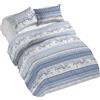PENSIERI DELICATI Parure Copripiumino Matrimoniale 100% Cotone, Completo di Sacco 250x200cm e 2 Federe 52x82cm, Made in Italy, Copripiumino Lavabile In Lavatrice A 40°, Fantasia Inverno Polare Blu