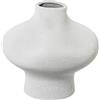 DRW Vaso da tavolo con Forma rotonda in ceramica organica Grigio Sabbia 26x30x30 cm