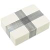 DRW Scatola rettangolare in resina con base in legno bianco osso e nero 13x18x5 cm