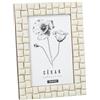 DRW Portafoto per foto da 15 x 20 cm in resina con base in legno bianco osso 20 x 15 x 1,5 cm
