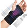 Beugo Tutore Polso Tunnel Carpale, Stabile Tutore Polso Sinistro con 2 larghe aste metalliche, Traspirante Polsiera Ortopedica per Palestra, Tennis, Lavoro al Computer, Unisex (Nero)