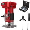 Roadtime Router cordless compatibile con batteria Milwaukee M 18 V (senza batteria), decespugliatore per legno senza spazzole da 800 W con 10000-30000 giri/min a 5 velocità, guida dritta e 15 punte di