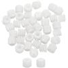 sourcing map 200 tasselli per cerniere da 0,8 x 0,8 cm, inserti in plastica con filettatura per cerniere di ante di armadietti, collegamenti di mobili, bianco