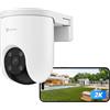 EZVIZ 2K PoE Telecamera di Sorveglianza per Esterni, 360° PTZ Telecamera per Esterni, Auto-Tracking, Riconoscimento AI, 20m Visione Notturna a Colori, Resistente alle Intemperie, Audio a Due Vie