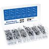 Gueenky 445 Pezzi Rivetti Alluminio, 3,2/4 mm Rivetti pop Rivetti Ciechi, 6 Dimensioni Set di Rivetti a Strappo per Metallo Legno Plastica, con Scatola di Immagazzinaggio
