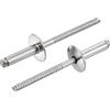 sourcing map 25 rivetti a testa tonda con flangia grande, in acciaio inox 304, con estremità aperta, per costruzioni, produzione automobilistica, aerospaziale, costruzione navale, argento