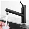 Tondiy Rubinetto Cucina Nero con Doccetta Estraibile a 2 Modalità, Miscelatore per Lavello Girevole a 150°, Rubinetti Monocomando in Acciaio Inox 304, Calda e Fredda Regolabile