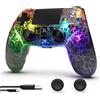 CHENGDAO Controller per PS4 Wireless Joystick Controller LED per Playstation 4/Pro/Slim con retroilluminazione RGB regolabile, Batteria da 1000 mAh, sensore di movimento Dual Shock a 6 ass, cuffie da 3,5 mm