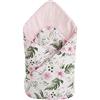 Medi Partners Cuscino cono bambino 100% Cotone 75x75cm Coperta del bambino Doppia faccia Morbido Tutto l'anno Corna per neonati Multifunzionale (Fiori rosa)