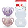 NUK First Choice Ciuccio | 18-36 mesi | Ciuccio ortodontici | Calma il 99% dei bambini** | Scimmia/Canguro | Confezione da 2
