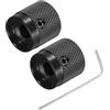 QUARKZMAN 2 Pezzi Manopole Chitarra Metallo Manopole 6 x 17 x 17 mm Nero | con Chiave per Chitarra Elettrica Bass, Controllo Volume Tono, per Potenziometro
