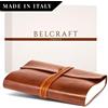 Belcraft Tivoli Diario/Taccuino in Pelle riciclata, Realizzato a mano da Artigiani Toscani, Include Scatola Regalo (12x17 cm) Marrone Chiaro
