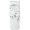 DRW Portaombrelli rotondo con gufi in metallo bianco 49x19x19 cm