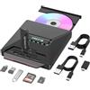 SUIDEK Lettore CD/DVD per PC, Masterizzatore CD DVD Esterno 7 in 1 con Interfaccia M.2 NVMe, Slot per Schede SD/Micro SD e USB A Type C 2.0, compatibile con PC Laptop Mac Windows Linux