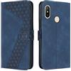 OKZone Cover per Xiaomi Mi 6X/Mi A2, Custodia in PU Pelle per Xiaomi Mi 6X/Mi A2, Custodia a Libro Protettiva Folio Portafoglio con Chiusura Magnetica e Slot per Carte Wallet Case Flip Cover (Blu)