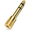 deleyCON Adattatore Jack [1 Pezzo] da 6,35mm a 3,5mm - Accoppiamento Audio Stereo Adattatore Jack - Per Cuffie Chitarra Ricevitore HiFi Amplificatore Home Cinema Mixer Tastiera TRS