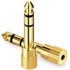 deleyCON Adattatore Jack [2 Pezzi] da 6,35mm a 3,5mm - Accoppiamento Audio Stereo Adattatore Jack - Per Cuffie Chitarra Ricevitore HiFi Amplificatore Home Cinema Mixer Tastiera TRS