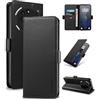 Yunubeyii Cover Libro per Nothing Phone 3a Pro - [Blocco RFID] Luxury PU Leather Portafoglio Card Holder Magnetic Phone Custodia con Kickstand, Cover Protettiva Antiurto, Nero