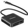 DriverGenius SpeedX 3-in-1 Lettore di Schede CFast2.0 / SD4.0 (USB-C,5Gbps) | CFast 2.0 / UHS-II SD4.0 / microSD4.0 per Fotocamere DSLR e Mirrorless, Compatibile con PC, Mac, Linux e Android (Metallo)